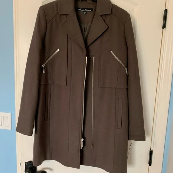 Kenneth Cole Tan Wool coat. size 8 NWT - Picture 3 of 14